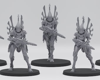 Space Elf Bone Wraiths (5) / Proxies / Wargames / 32mm