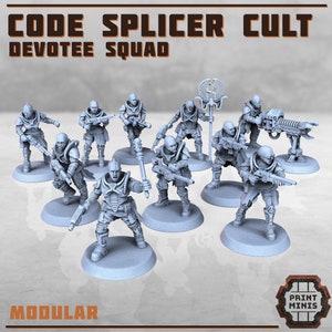Hive City Gangs - Code Splicer Cult (10) / Proxies / Wargames / Modular / 28mm