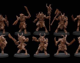Beastmen Cultists Kill Squad (5 or 10) / Proxies / Wargames / 32mm / Modular