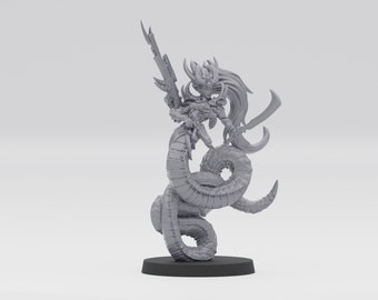 Space Dark Elves Serpent, 32mm Tabletop Miniatures, 16K Resin