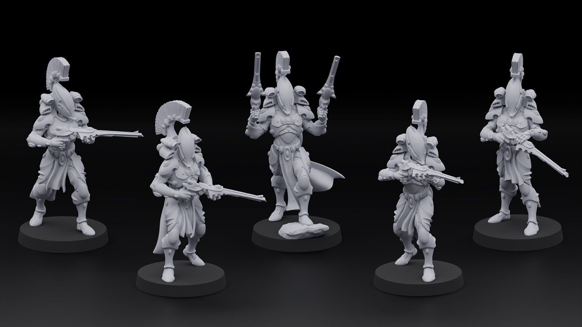 Space Elf Elite Guard (5) / Proxies / 32mm / Wargaming