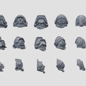Pilgrim Knight Shoulders (10) - GreyTide Collection / Proxies / Kitbash / 32mm