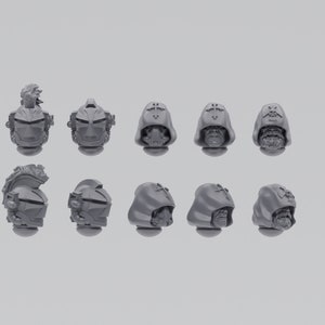 Holy Order Knight Heads (10) - GreyTide Collection / Proxies / Kitbash / 32mm