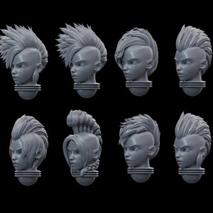 Space Nun Female Punk Heads (10) / Kitbash / Bits