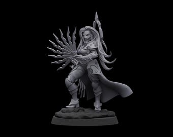 Space Dark Elves Dark Princess, 32mm Tabletop Miniatures, 16K Resin