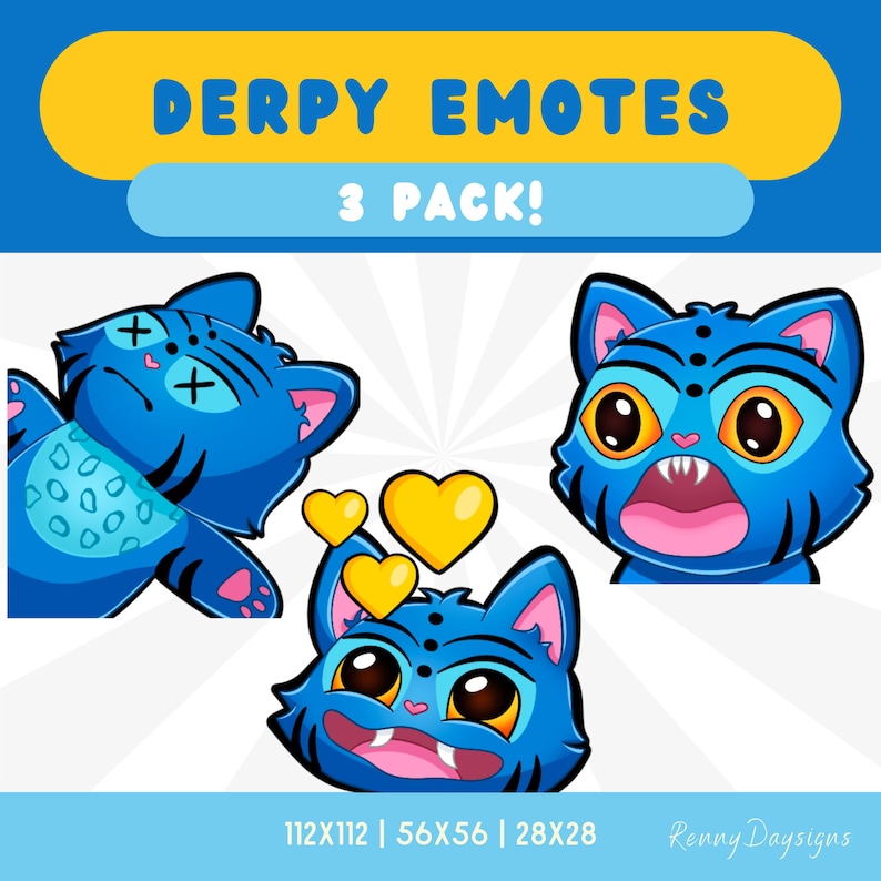 Derpy Kpop Demon Hunters Blue Tiger Emote Set – Love Dead OMG Emotes ...