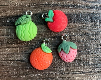 Rubber Fruit Pendants Fruit for Bracelet Necklace Keychain