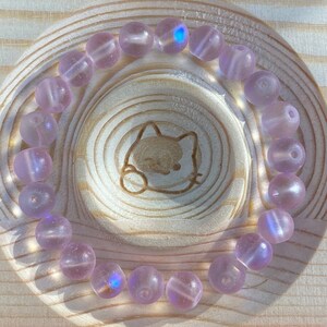 8mm Pink Reflective Beads Glass Beads Pink Beads Bracelet Necklace Loose Beads Jewellery Making