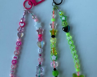 Customized Keychain, Name Keychain, Make your own Keychain, Handmade, Beaded Keychain, Y2K
