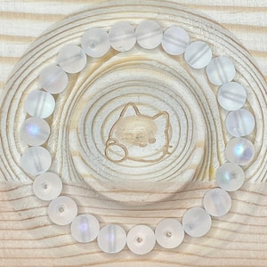 8mm Clear Frosted Glass Beads, Glass Beads, Beaded Jewelry, Beads, Bracelet, Necklace, Keychain