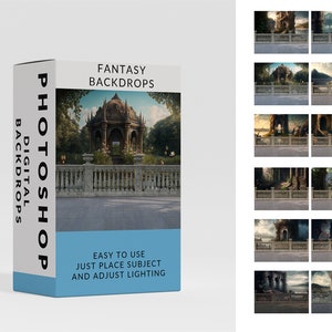 12 X Fantasy Digital Backdrops for Photo Composites, Ready for use, 14x11 inches, 300 DPI