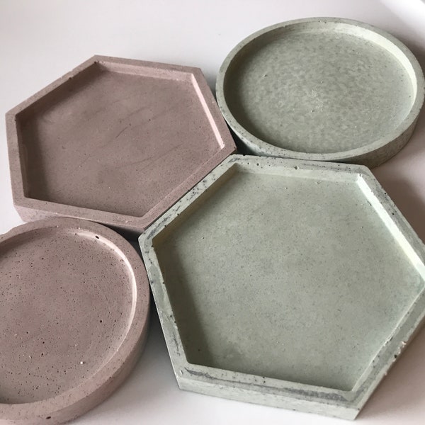 Set of Concrete Coasters | Home Decor | Drink Coaster | Unique gifts | Catch Tray | Drinks | Candles | Jewelry | Soap | handmade furniture