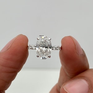 3CT Oval Lab Grown Diamond Ring IGI Certified oval diamond Ring 14k Gold Wedding Ring Hidden Halo Engagement Ring Birthday Gift For Her/Girl