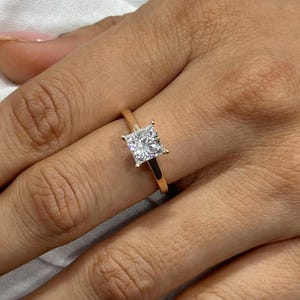 IGI Certified 1.50 Carat Princess Cut Lab Grown Diamond Solitaire Engagement Ring 14k Yellow Gold Princess Promise Ring Wedding Gift For Her
