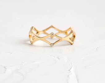 Round Cut Moissanite Diamond Engagement Ring 14K Yellow Gold Wedding Ring Statement Ring Birthday Gift Ring For Women Square Dainty Ring