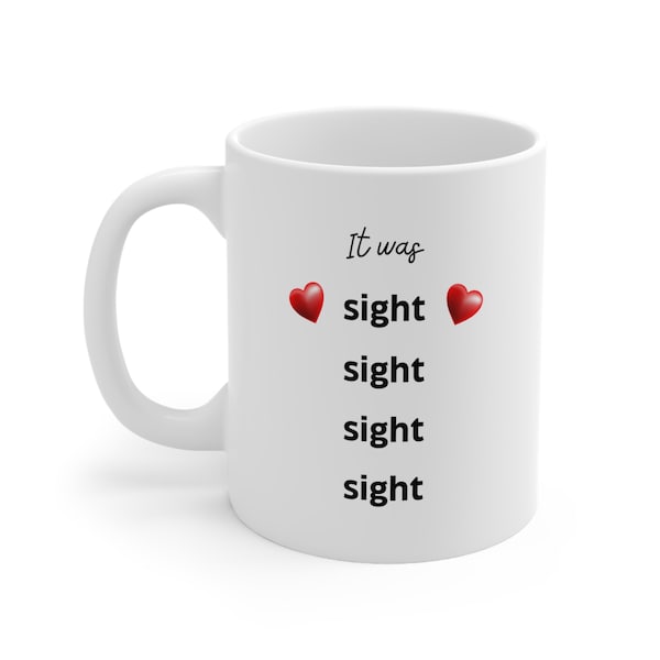Clever Love Mug Rebus Puzzle Riddle Cup Gift Under 30 Idea for Crush Boyfriend Him Her On Birthday Christmas Valentines Love at First Sight