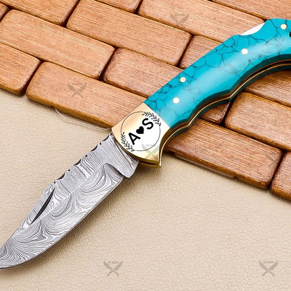 Turquoise Handmade Knife Etsy