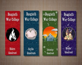 Basgiath Quadrant Lesezeichen - Drachen Lesezeichen - Drachenreiter - Printable Lesezeichen - sofortiger Download