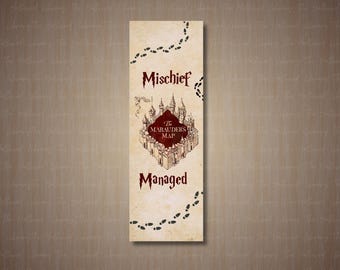 Marcapáginas inspirado en el Mago Travesuras - Mapa de los Merodeadores - Gemelos Weasley - Marcapáginas imprimible - Descarga instantánea