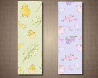 Oster Lesezeichen - Bücherwurm Lesezeichen - Natur - Häschen - Niedliches Lesezeichen - Huhn - Eier - Ostereier - Printable Lesezeichen