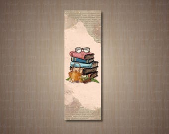 Gemütliches Lesezeichen - Bücher - Gläser - Tee Liebhaber - Kaffee Liebhaber - Cottage Kern Lesezeichen - Printable Lesezeichen - sofortiger Download
