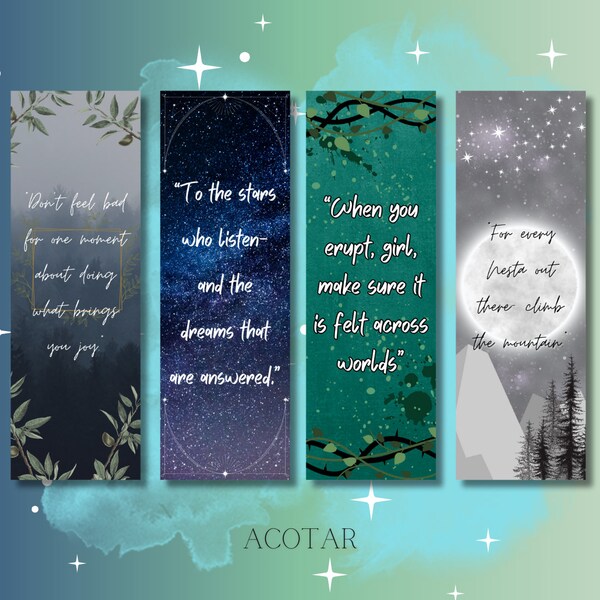 ACOTAR Series Inspired Bookmark Bundle - Bookish Bookmarks - Acomaf - Acowar - Acosf -  Bookmarks