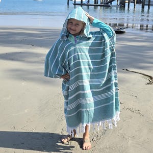 Türkische Baumwolle Surf Poncho mit Kapuze: Strand & Pool Umkleide