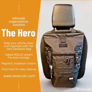 Seatback bag for gear and storage hiking bag campervan campervan accessory van storage road trip vehicle organizer van life gift #vanlife