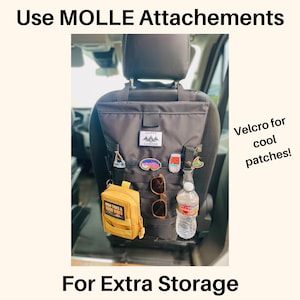 Seat back bag for trash storage or laundry Bag for Camper Van MOLLE straps bag campervan accessory bag outdoor bag hiking bag camping bag