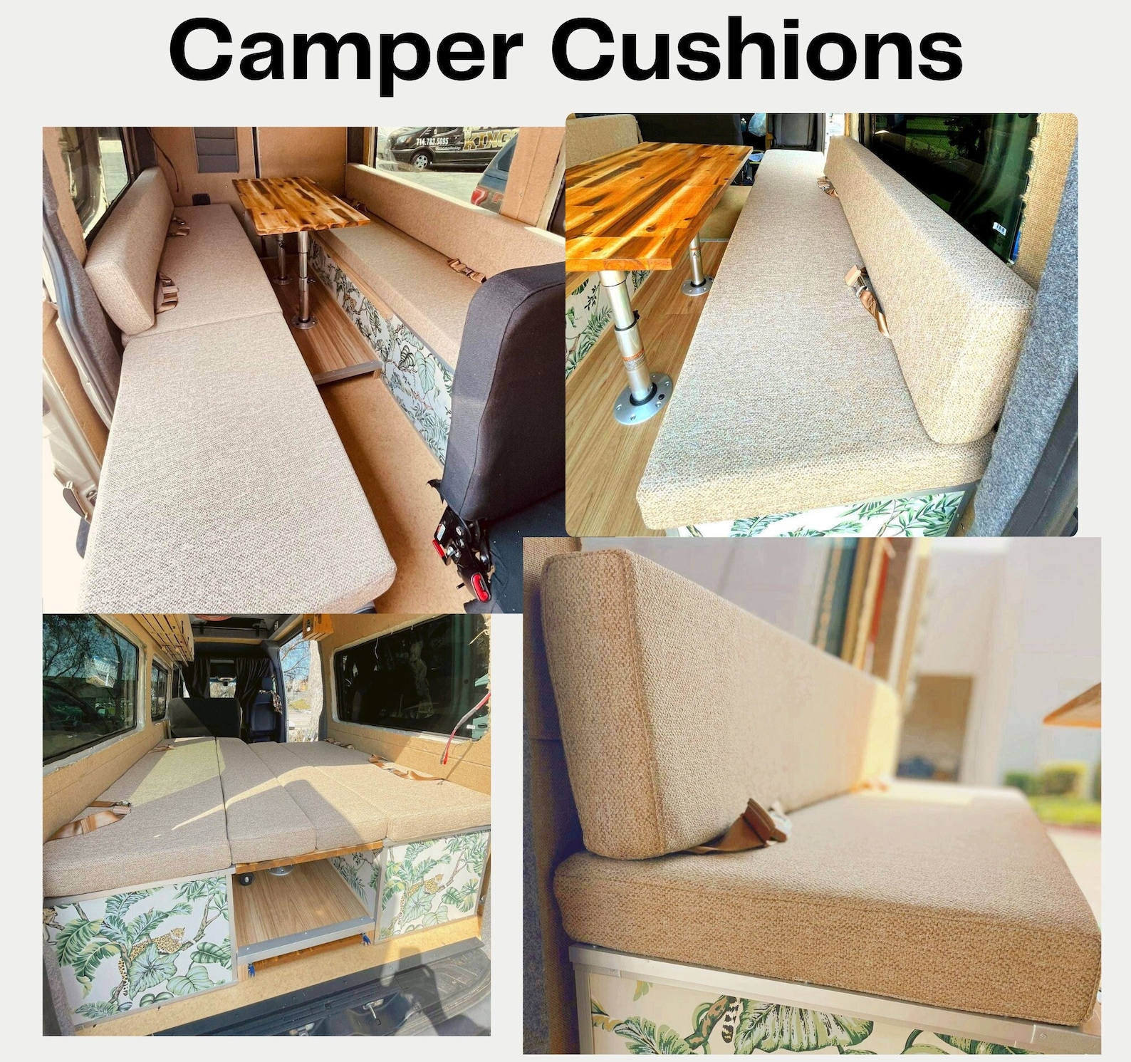 Custom Camper Van Cushions: RV Dinette, Campervan Conversion (covers ...