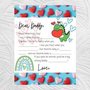 Carta de San Valentín para niños a papá