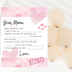 Carta de San Valentín para niños a mamá