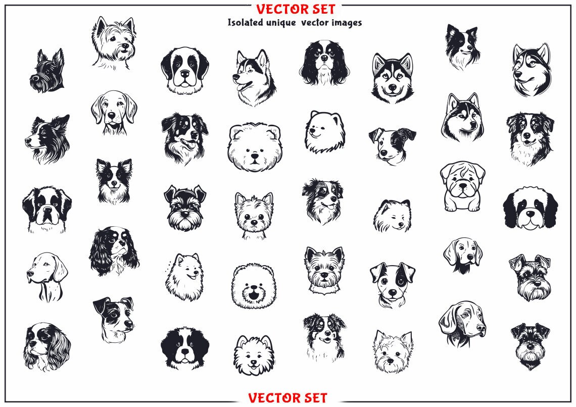 Dog Head Svg and Png, Dog Head Cut File, Dog Head Svg Bundle, Dog Head Printables, Dog Head