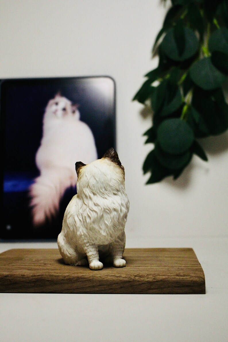 Custom Cat Sculpture, Handmade Cat Figurine, Personalized Polymer Clay ...