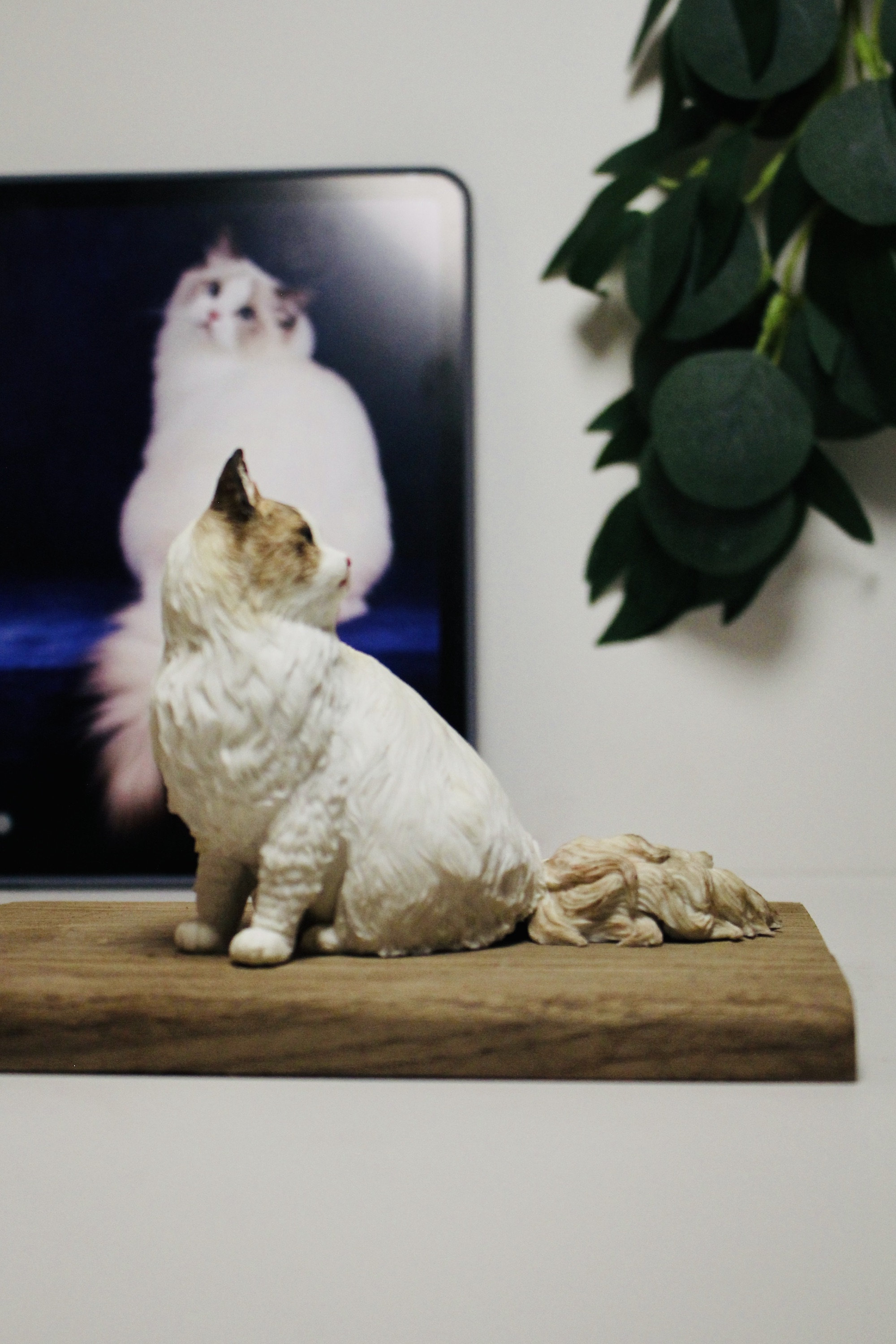 Custom Cat Sculpture, Handmade Cat Figurine, Personalized Polymer Clay ...