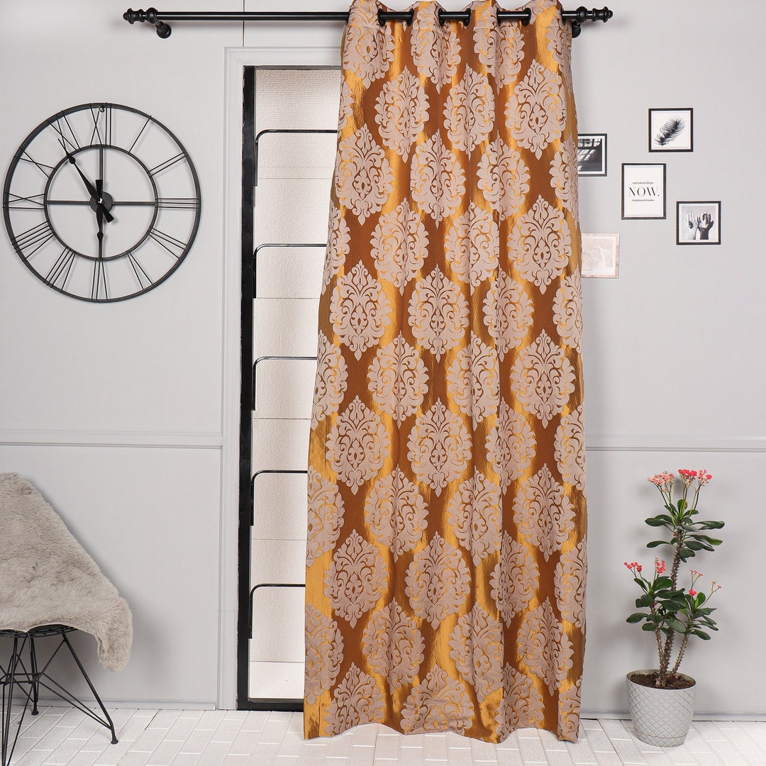 Damask Vintage Living Room Curtains Bedroom Long Curtains Etsy