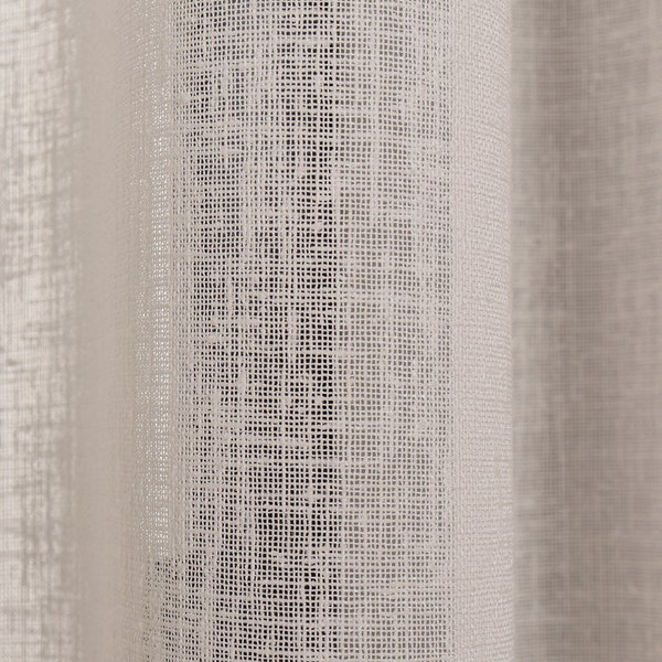 Linen Sheer Curtain for Bedroom, 17 Colors Sheer Curtains for Living Rooms, Rod Pocket and Grommet Curtains, Bohemian Window Curtains