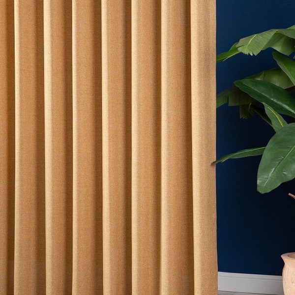 Linen Textured Custom Curtain, 18 Colors, Bedroom Curtain with Grommet, Living Room Curtain with Rod Pocket,  Drapery Panels