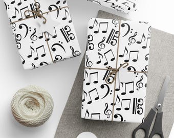Music Notes Wrapping Paper: Elegant Gift Wrap for Musicians