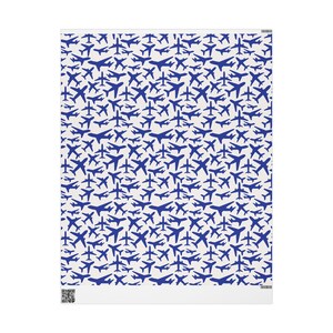 UNITED Blue Wrapping Paper, Airplane Pattern, Aviation Pilot Flight Attendant Travel Pattern, Gift Wrap Roll, Craft Paper, United Airlines image 4
