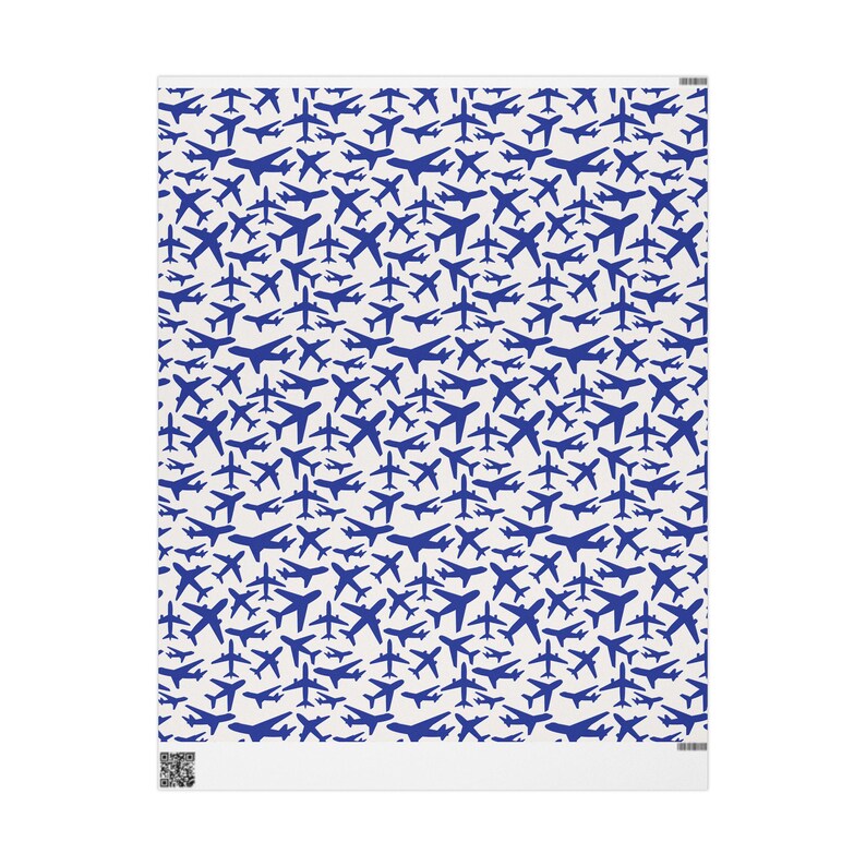 UNITED Blue Wrapping Paper, Airplane Pattern, Aviation Pilot Flight Attendant Travel Pattern, Gift Wrap Roll, Craft Paper, United Airlines image 4