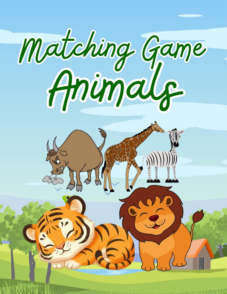 Animal Matching Game Printable for Kids | Educational Worksheet ...