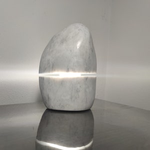 Natural Lamp made of White Italian Premium Marble - Unique