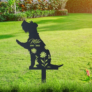 Giant Schnauzer Metal Stake – Custom Dog Memorial for Yard or Garden