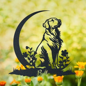 Golden Retriever Metal Wall Art, Personalized Metallic Artwork to Show Your Love for Dogs, Ideal Gift for Dog Owners