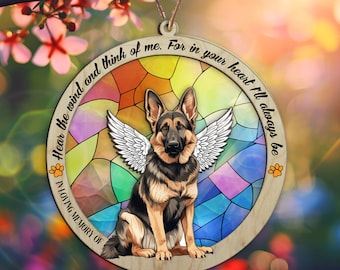 Custom German Shepherd Suncatcher Ornament: Pet Memorial Decor