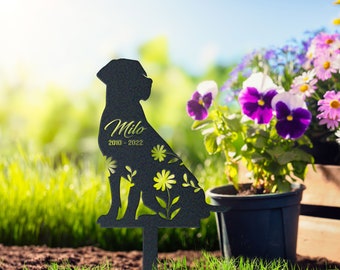 English Mastiff Metal Stake – Custom Dog Memorial for Yard or Garden