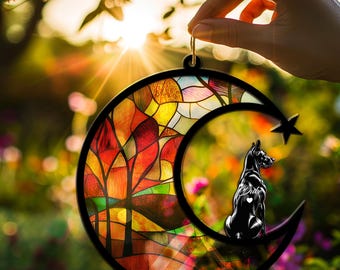 Doberman Pinscher Dog Suncatcher – Custom Memorial Ornament for Wall or Window
