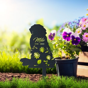 Personalized Saint Bernard Garden Stakes, Metal Yard Art, Dog Sympathy Gift, Custom Dog Memorial, Pet Loss Gift