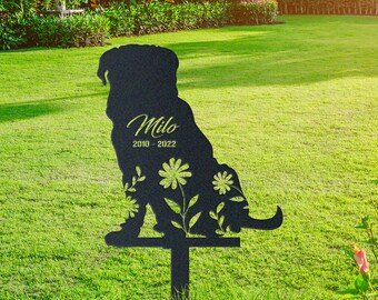 Custom Dog Memorial Garden Stake, Mastiff Yard Art, Dog Sympathy Gift, Custom Mastiff Memorial, Pet Loss Gift